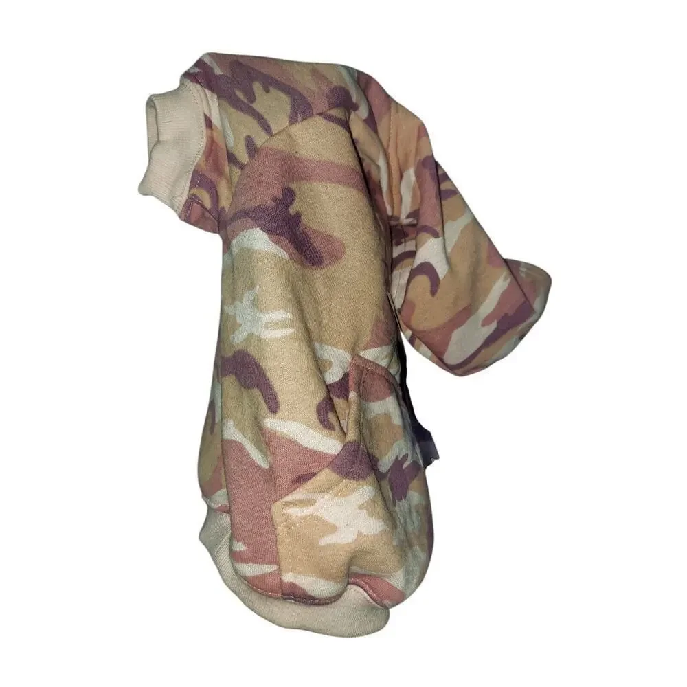 Dog Hooded Sweatshirt Pink Camo Size Small With Pocket!